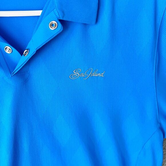 Nike Shirt Mens Small Blue Dri‎ Fit Tiger Woods Sea Island Polo Golf Performance - Picture 8 of 11